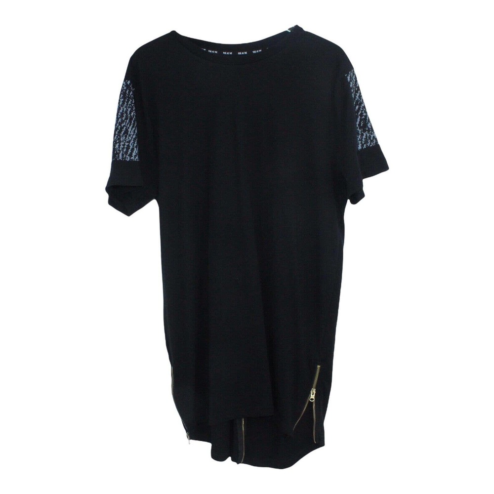 RISE AS 1NE Women's Size XL Zipper Accent Short Sleeve Dress